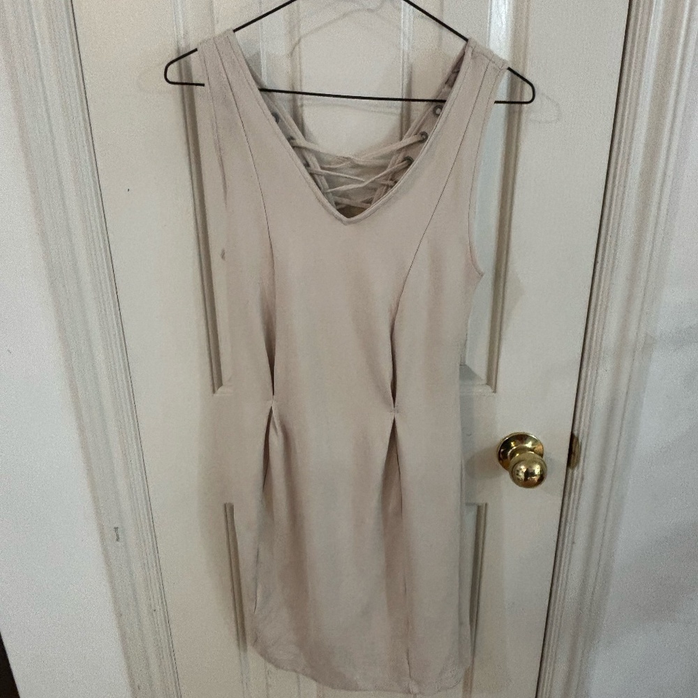 sweatshirt detailed corset dress bone colour